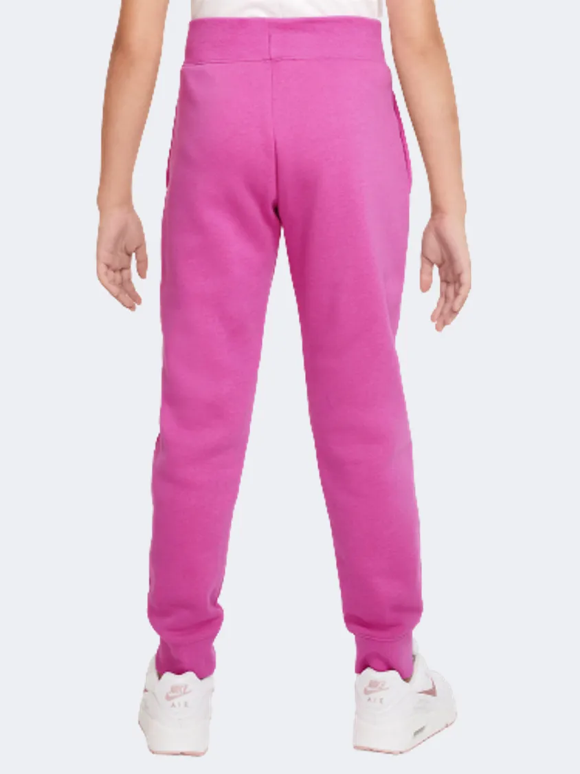 Nike Club Fleece Jogger Girls Lifestyle Pant Fuchsia/White