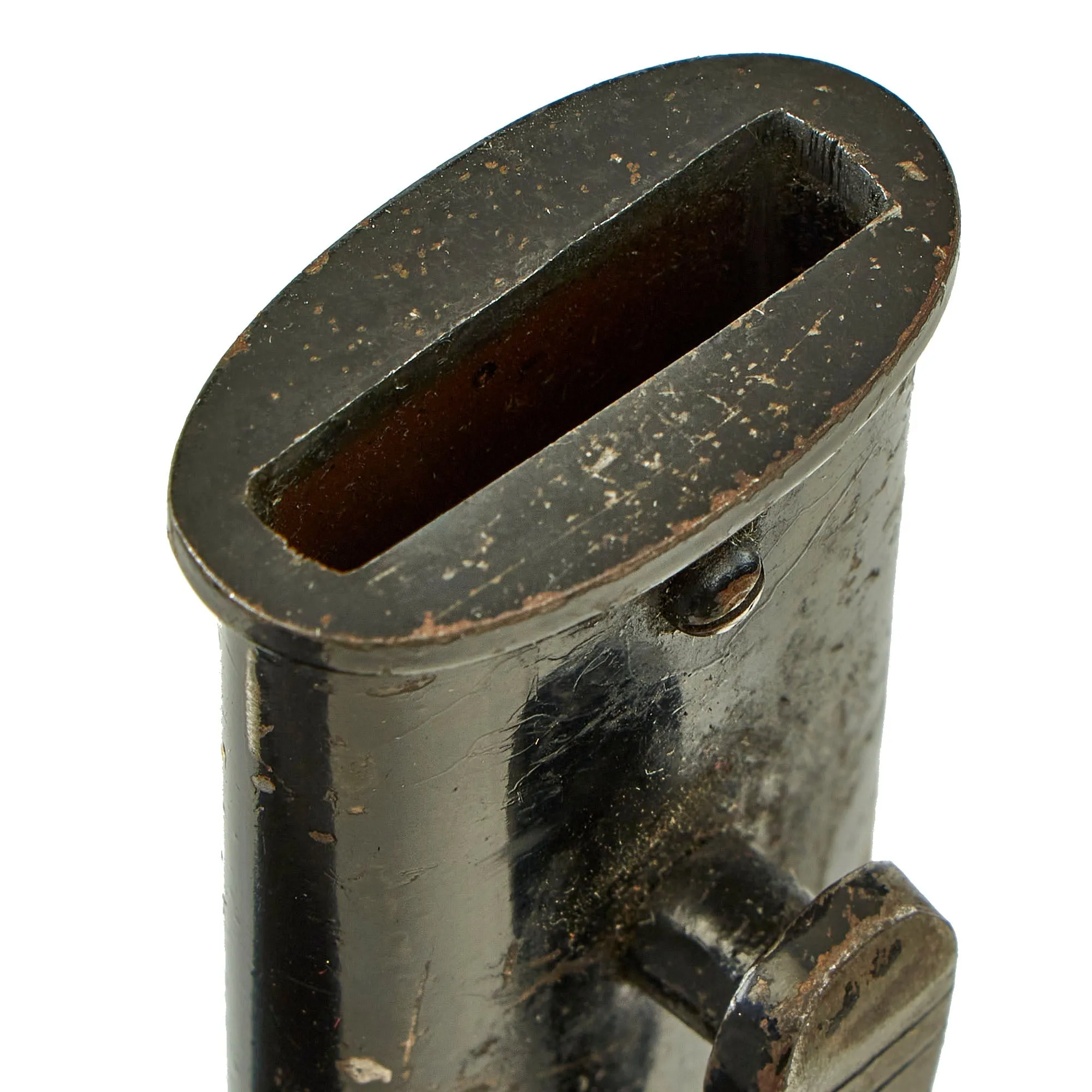 Original German WWII Stag Handled Long 98k Dress Bayonet by PUMA with Dutch NSNAP Inscription Dated 1937 with Scabbard