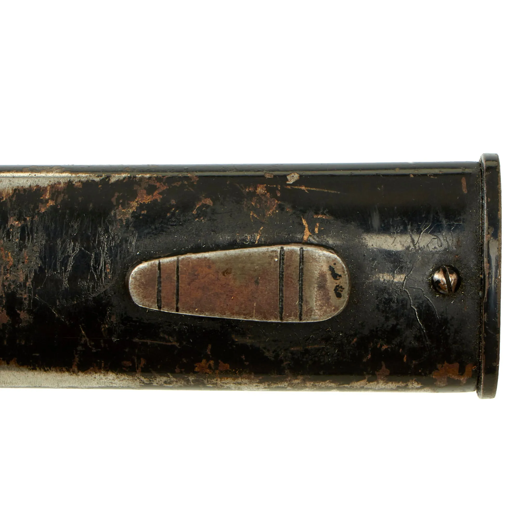 Original German WWII Stag Handled Long 98k Dress Bayonet by PUMA with Dutch NSNAP Inscription Dated 1937 with Scabbard