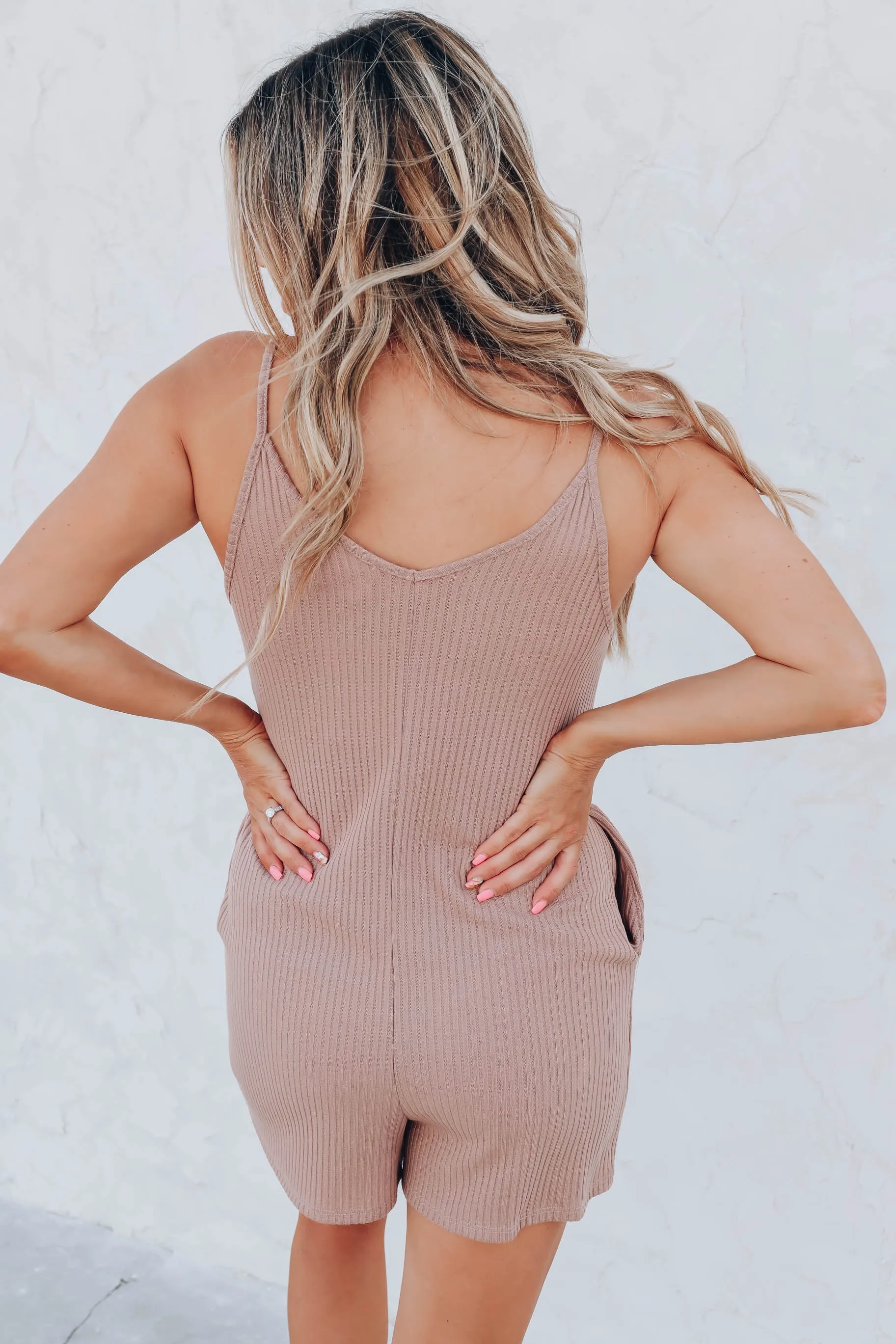 Perris Pocketed Romper - Mocha