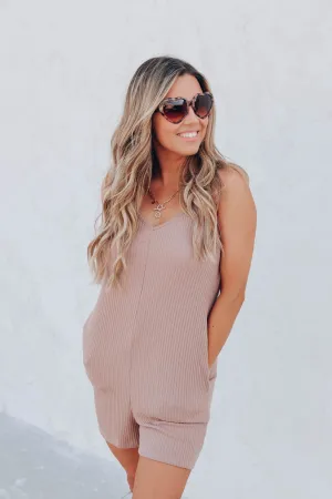 Perris Pocketed Romper - Mocha