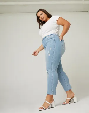 Plus Size Slim Straight Jeans