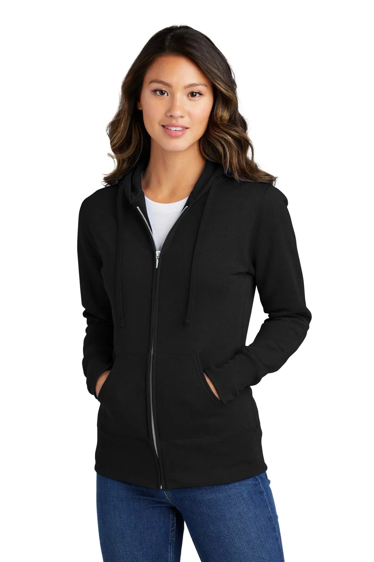 Port & Company ®  Ladies Core Fleece Full-Zip Hooded Sweatshirt. LPC78ZH