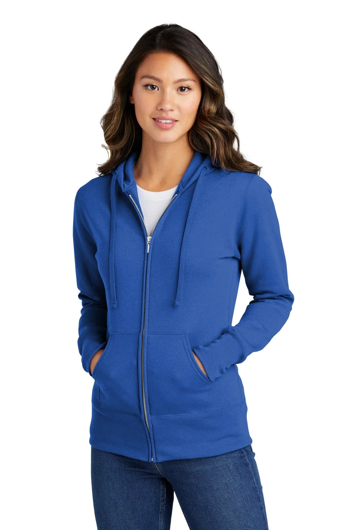 Port & Company ®  Ladies Core Fleece Full-Zip Hooded Sweatshirt. LPC78ZH