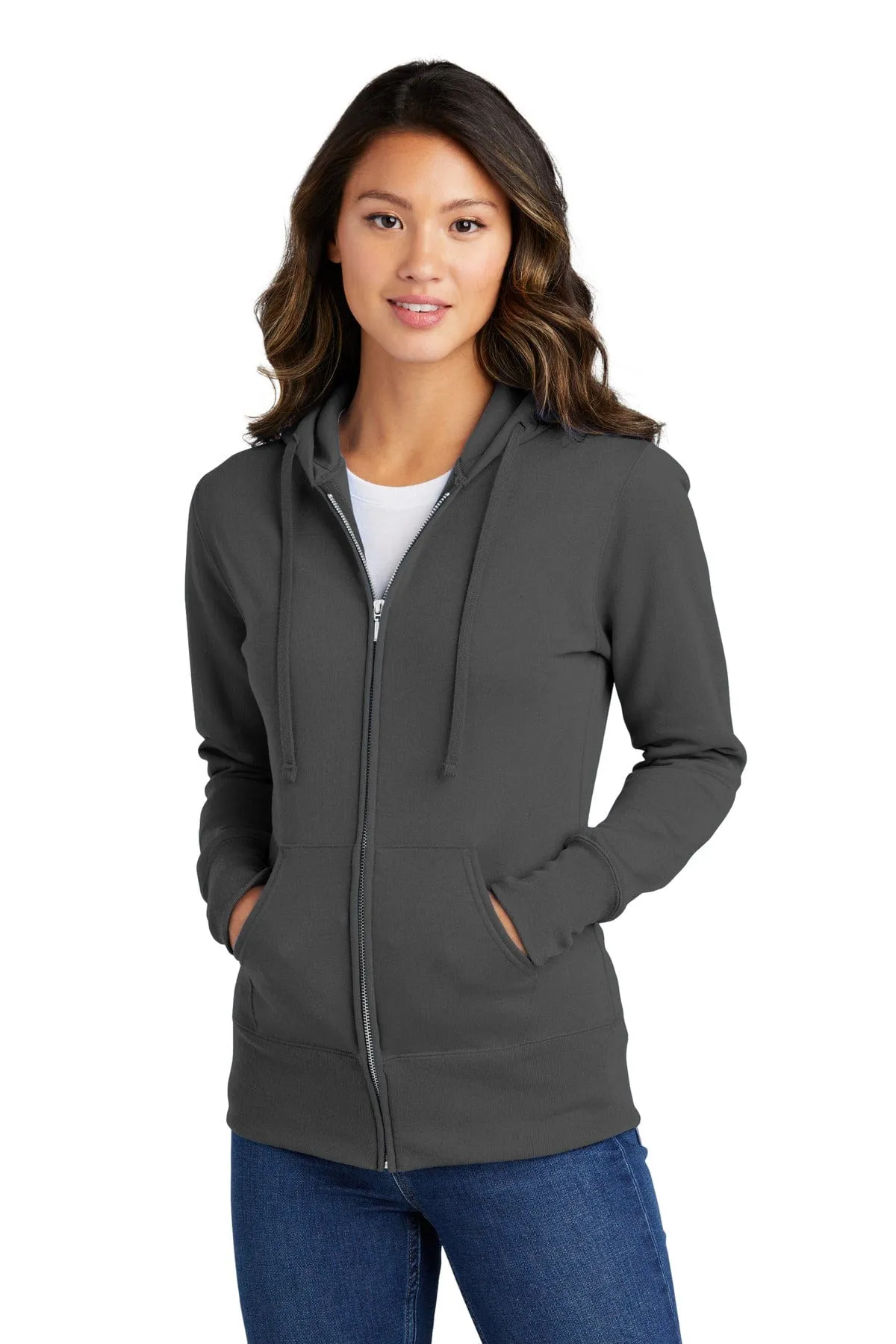 Port & Company ®  Ladies Core Fleece Full-Zip Hooded Sweatshirt. LPC78ZH
