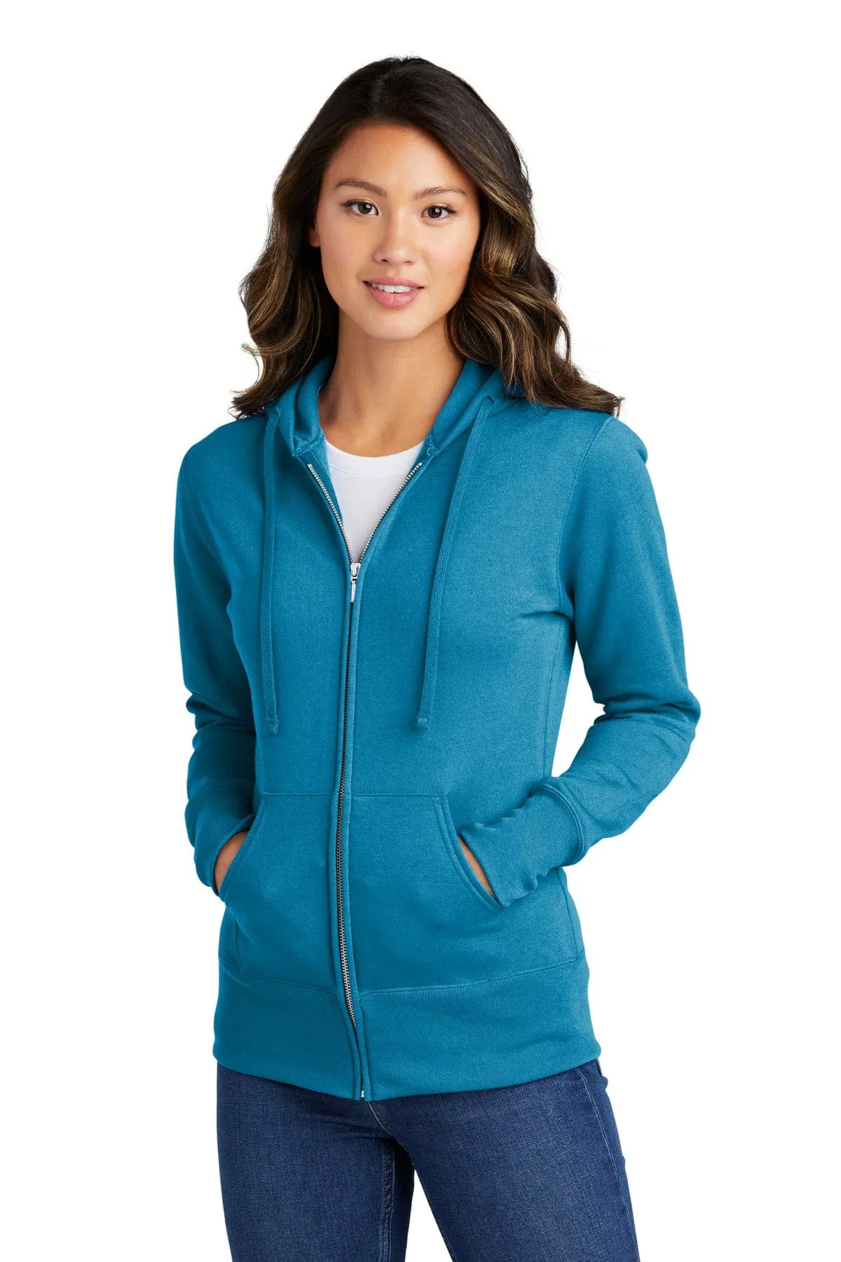 Port & Company ®  Ladies Core Fleece Full-Zip Hooded Sweatshirt. LPC78ZH