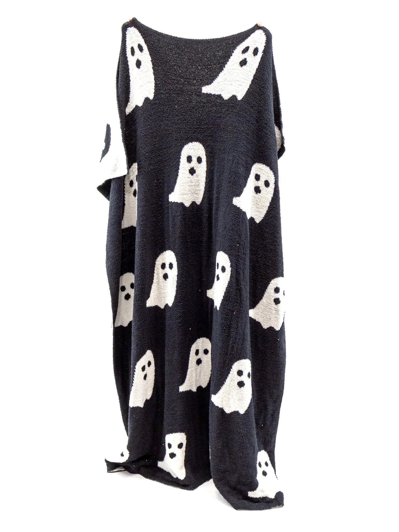 Reversible Ghost Throw Blanket- Black