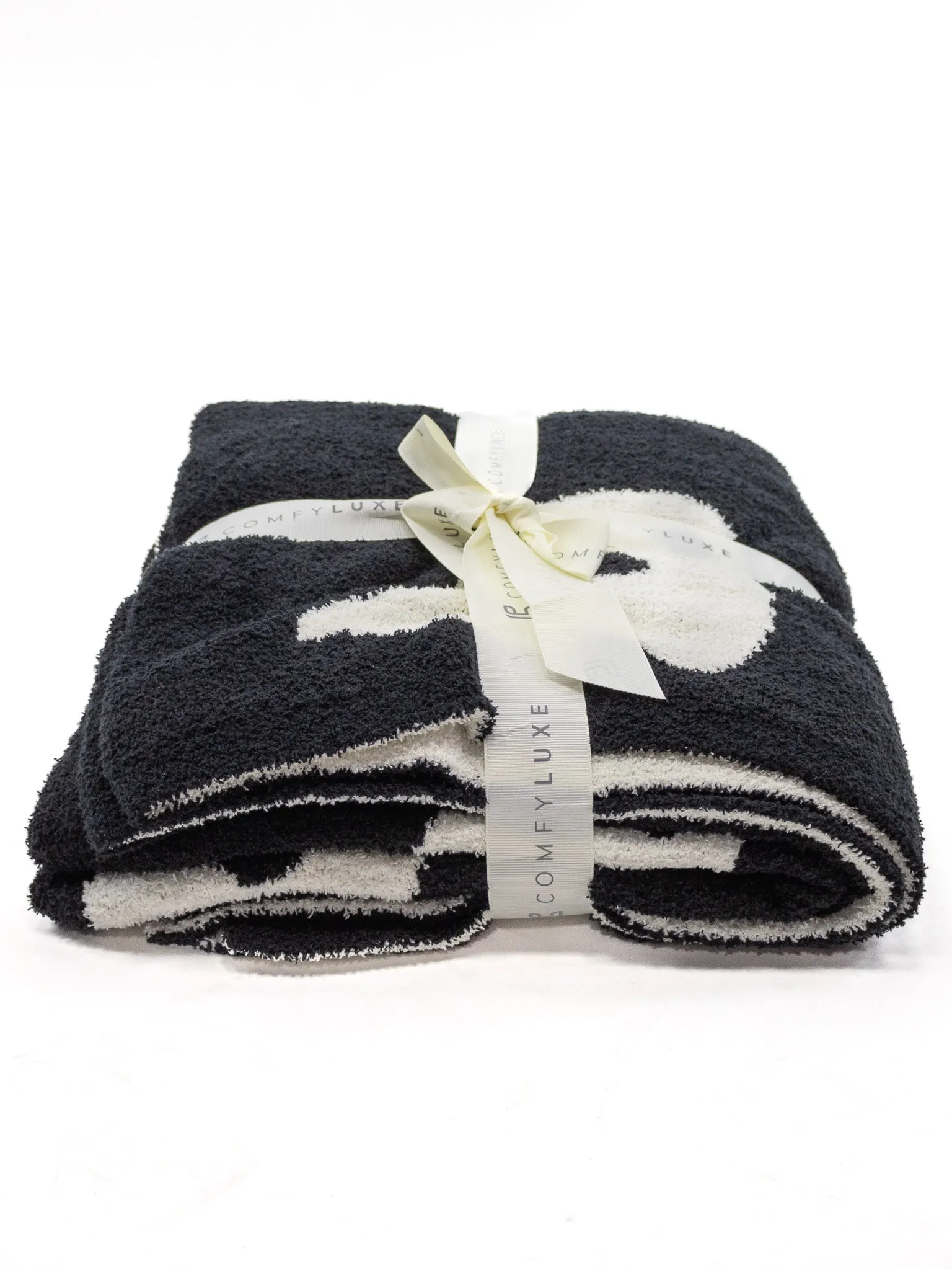 Reversible Ghost Throw Blanket- Black