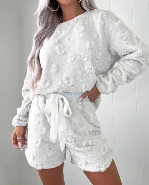 Soft Serenity Fleece Shorts Set - Grey