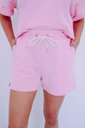 Sparkle On Pocketed Shorts- Pink