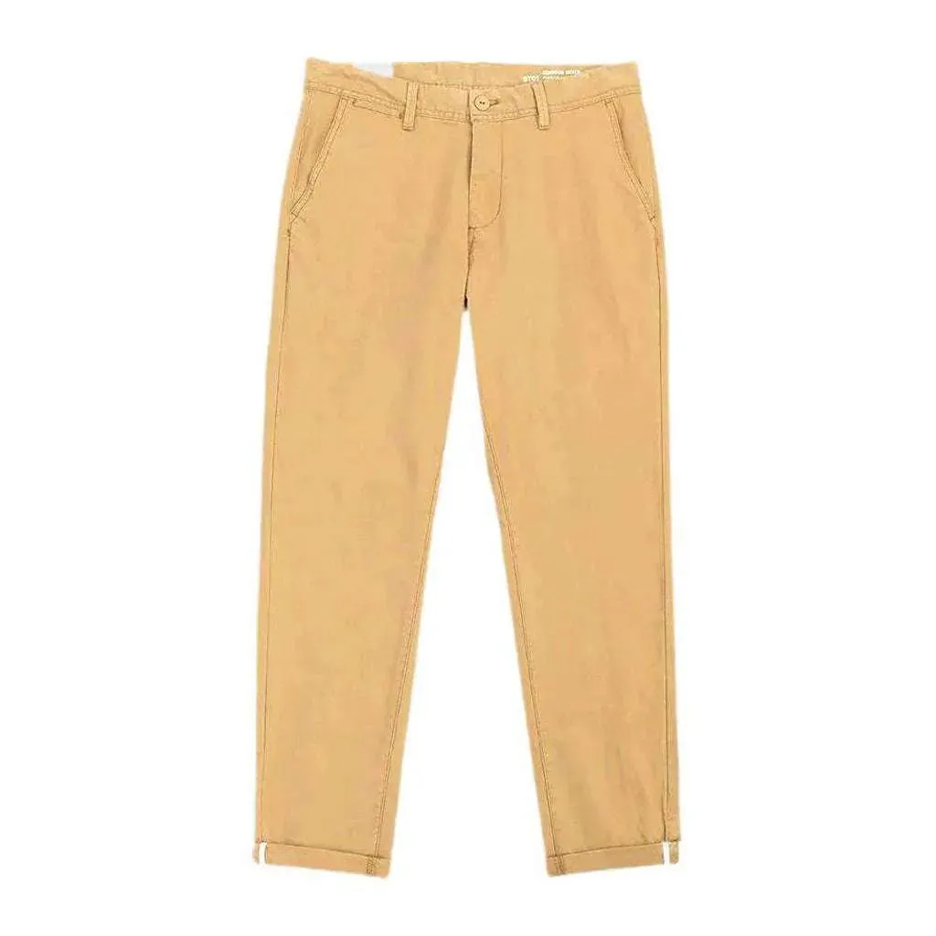 Tapered full-length men's denim pants