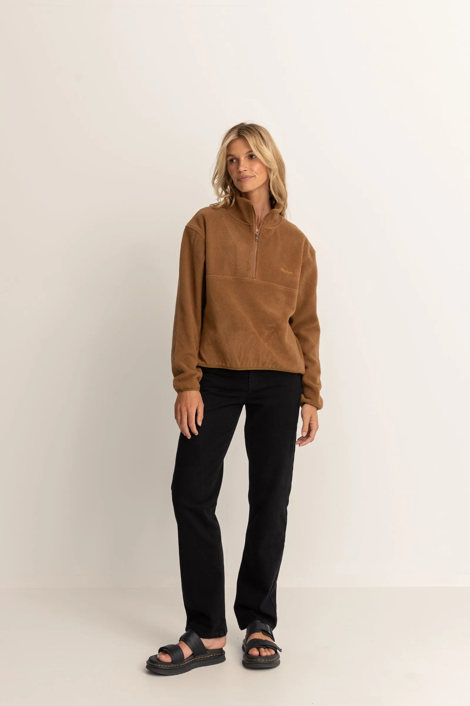 Tulua 1 4 Zip Reverse Fleece Brown