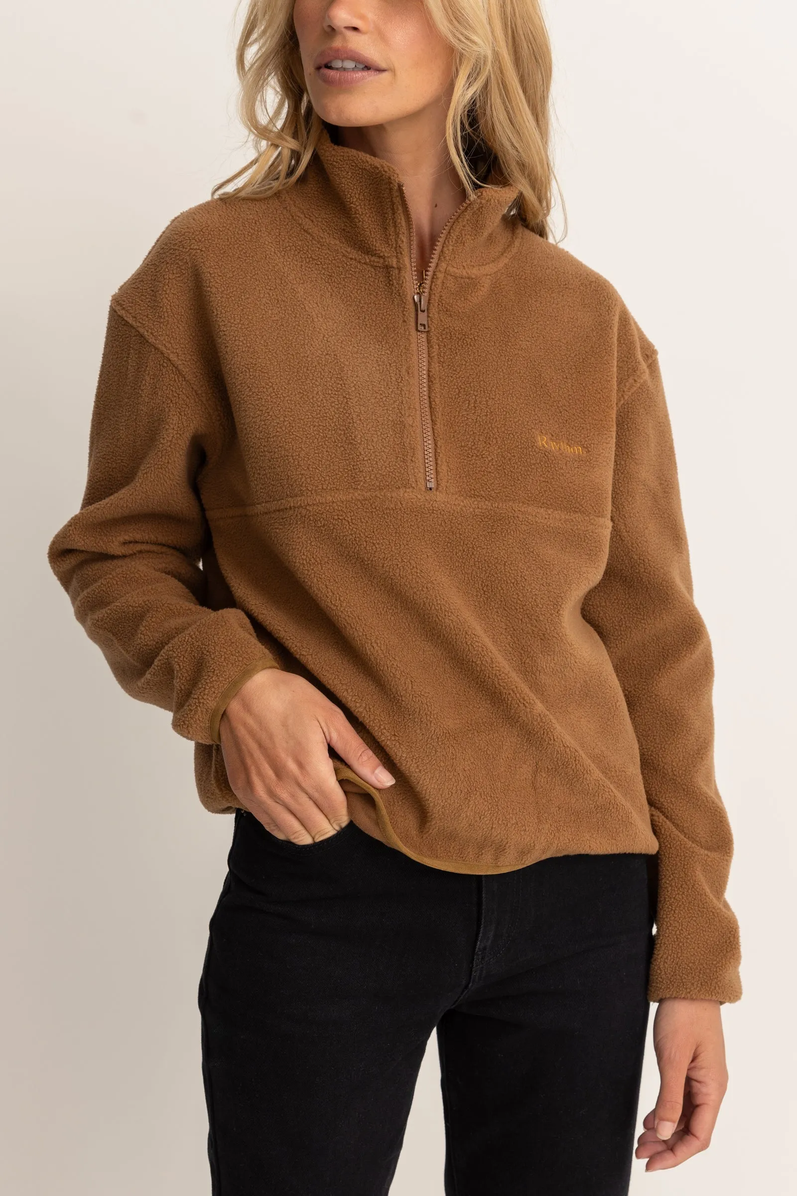 Tulua 1 4 Zip Reverse Fleece Brown