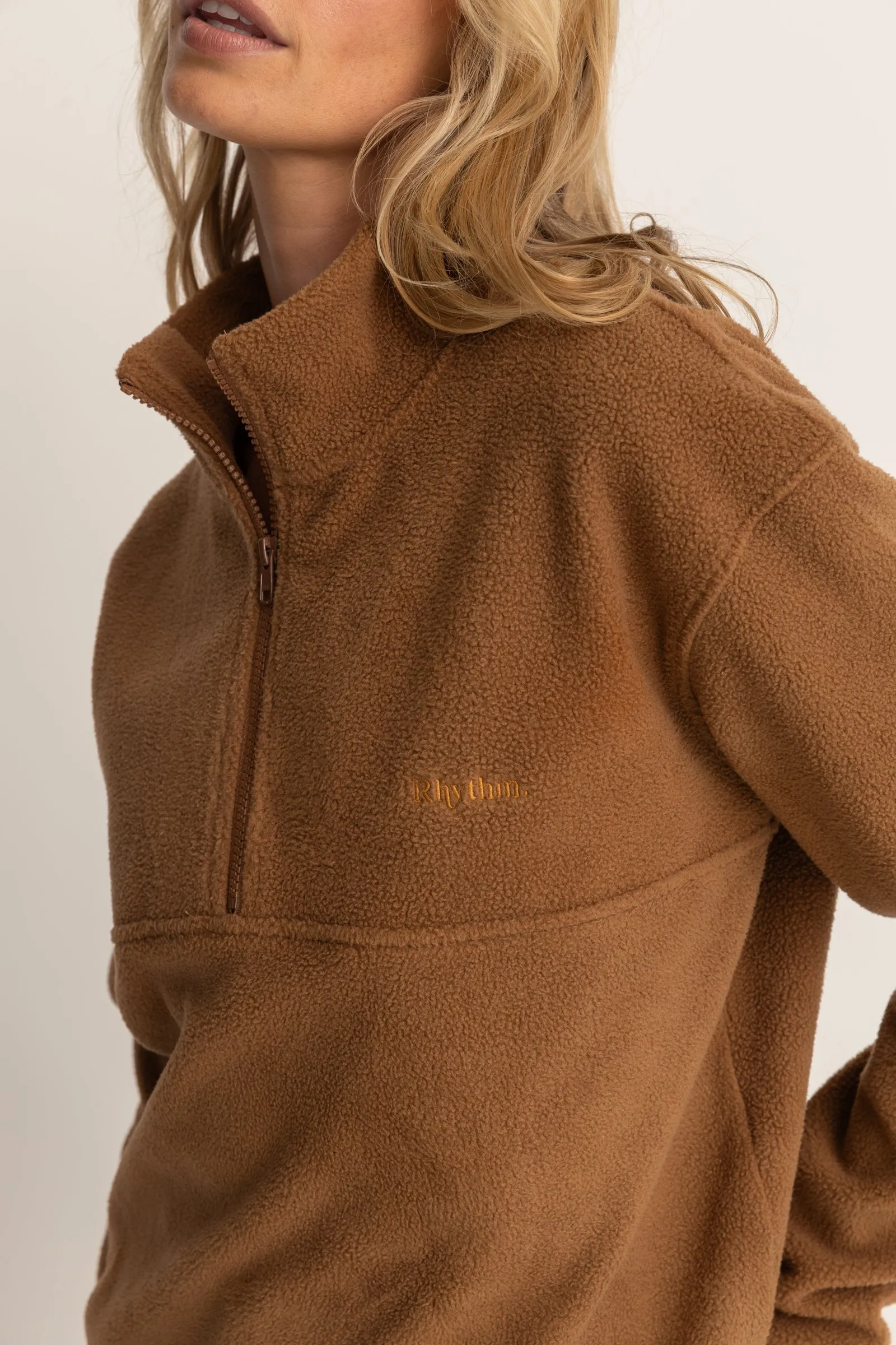 Tulua 1 4 Zip Reverse Fleece Brown