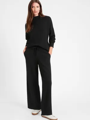 Wide-Leg Sweater Pant in Black