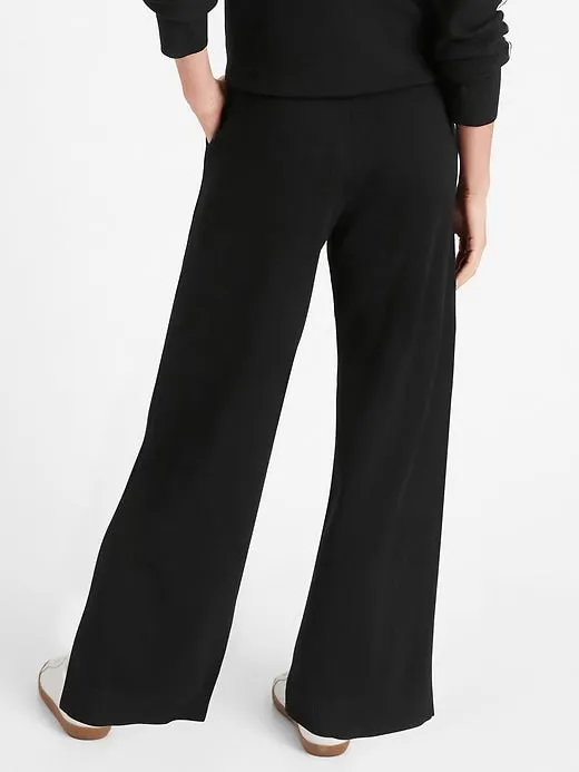 Wide-Leg Sweater Pant in Black