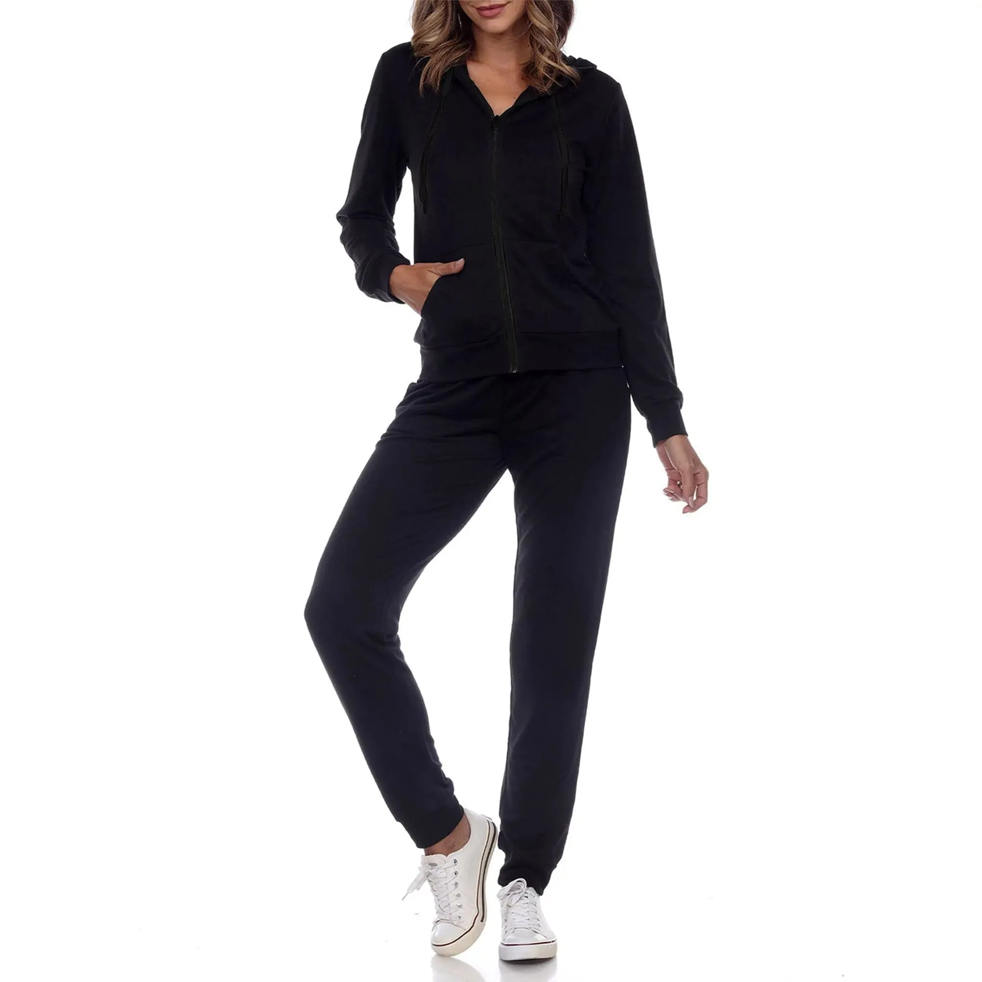 Women's 2-Piece Hoodie Sweatshirt & Jogger Pants Lounge Active Gym Yoga Set